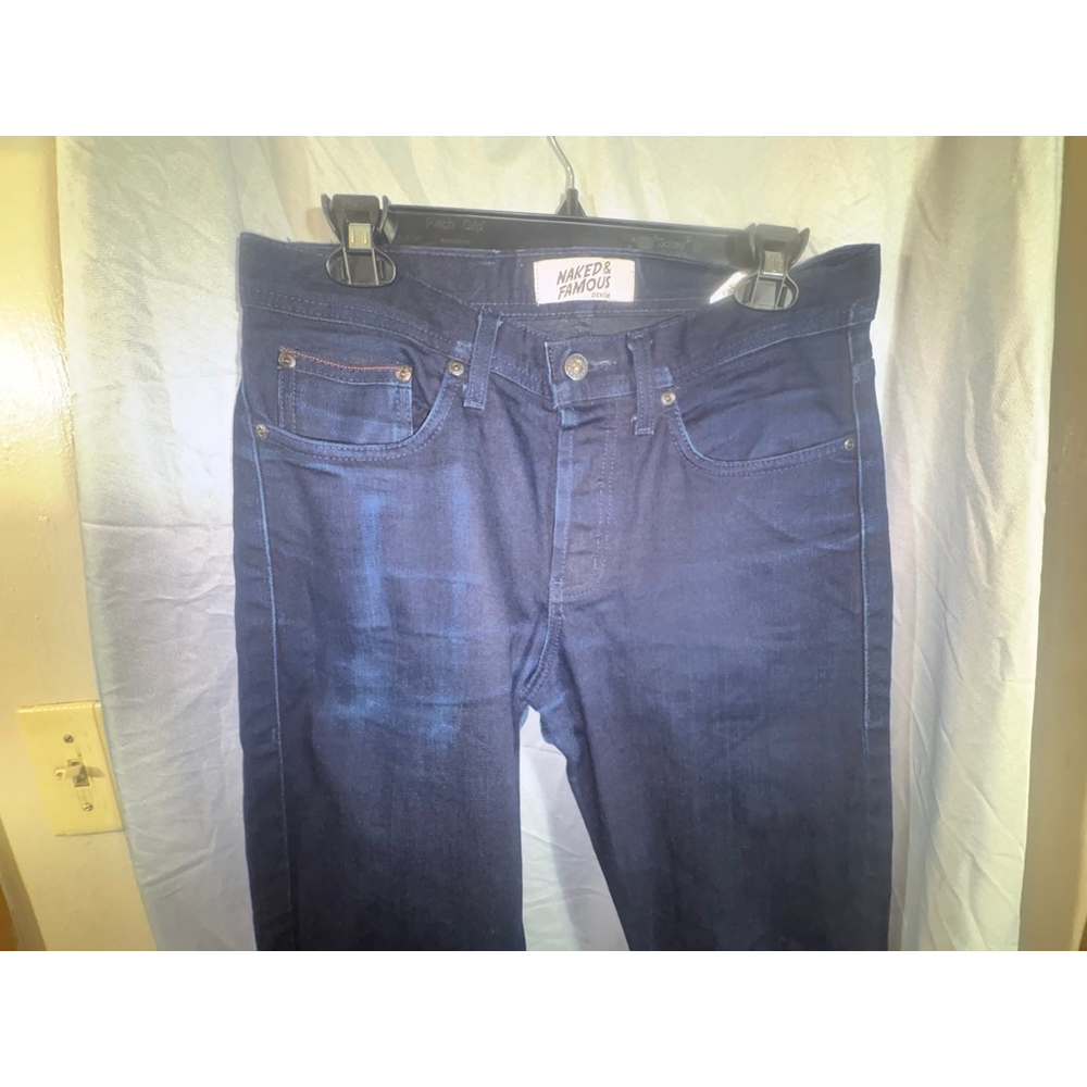 Naked & Famous Weird Guy Black Selvedge Jeans  Men’s 30 Stretch  Japanese Denim